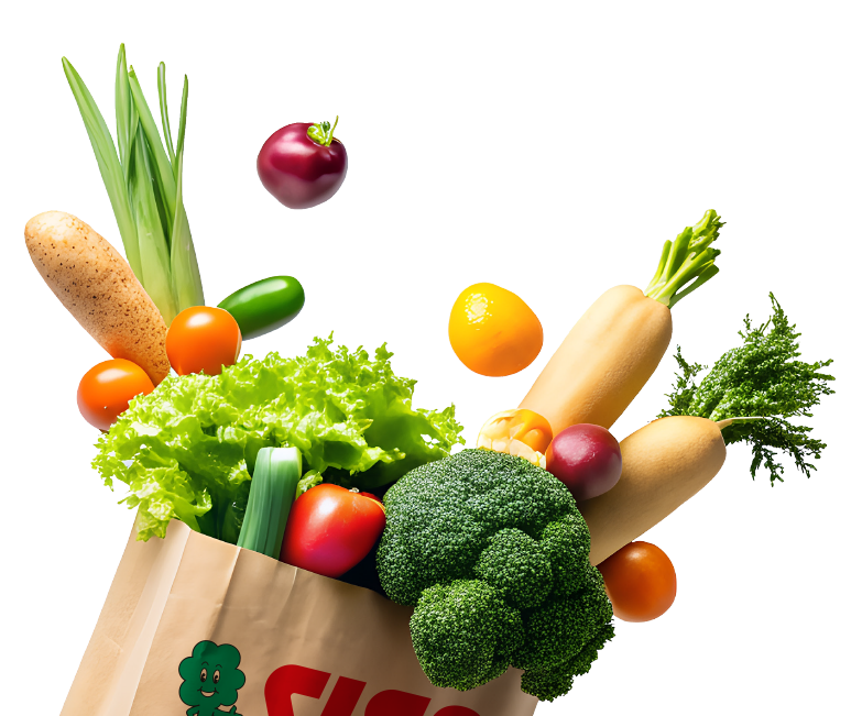 Busta SISA piena di verdure fresche